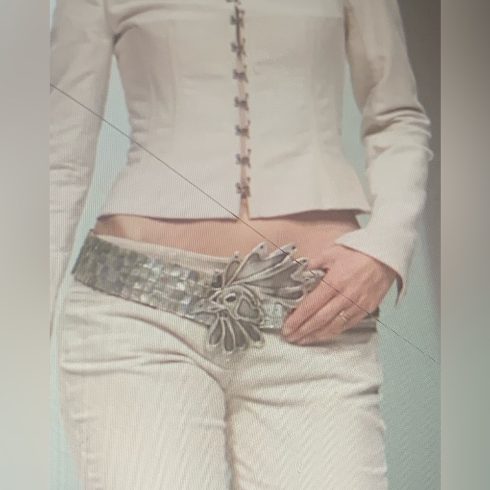 Chloe Haute Couture Fall 2001 Runway Abalone Silver Rooster Belt Rare